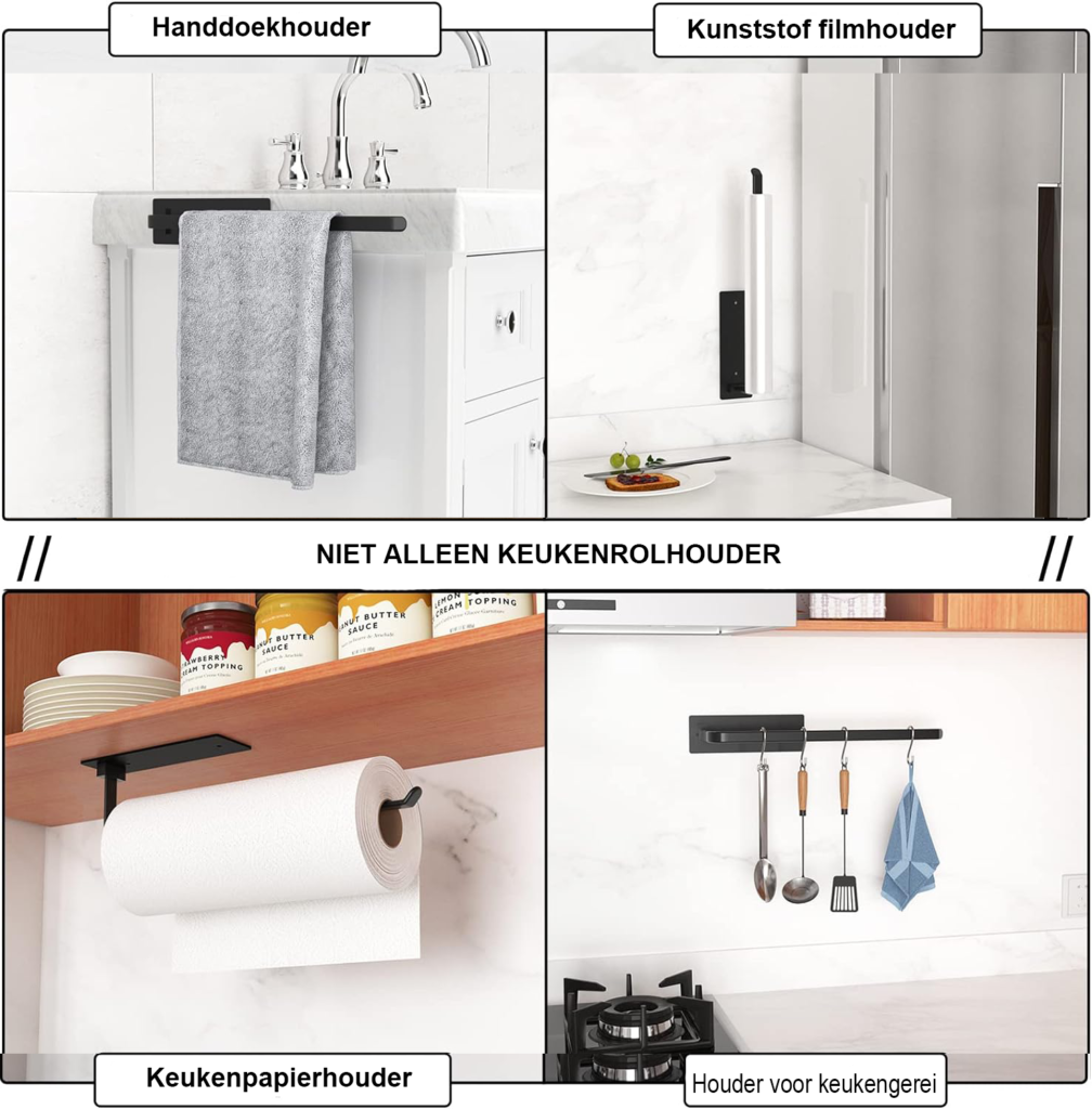 Hangende zelfklevende keukenrolhouder voor keukenpapier