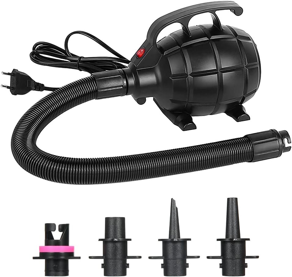 Elektrische Luchtpomp 500W - Krachtige Opblaaspomp voor Luchtbedden, Boten en Zwembadspeelgoed - Draagbare Pomp voor Camping en Yoga Ballen