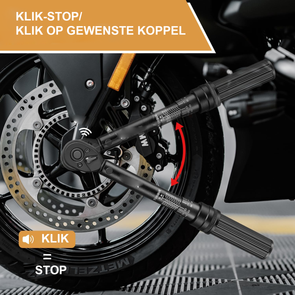 Momentsleutel set 1/4 inch met 15-delige dopsleutelset, 3-35 Nm bereik en 72 tanden voor nauwkeurige montagewerken