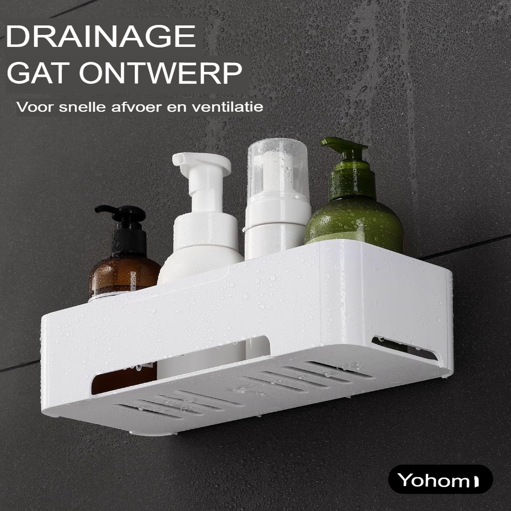 Zelfklevende shampoohouder en doucheplank voor badkamer zonder boren
