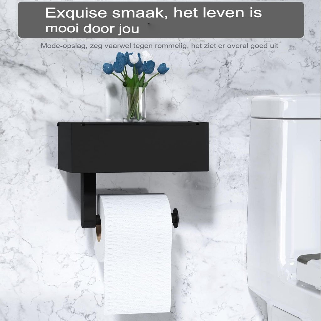 Toiletpapierhouder RVS zelfklevend voor badkamer wandmontage