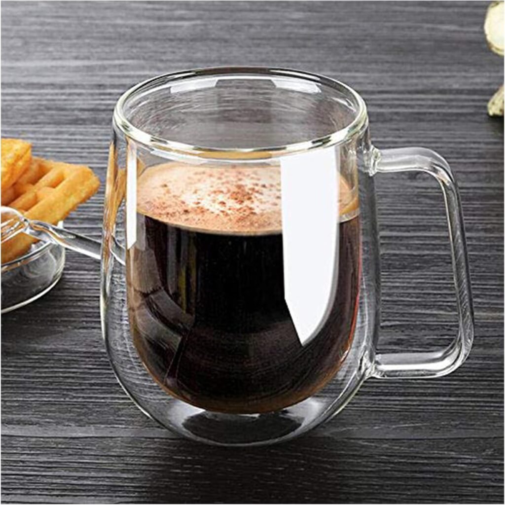 Dubbelwandige koffiekopjes - Cappuccinokopjes van borosilicaatglas - Thermische isolatie - 250 ml - Vaatwasser- en magnetronbestendig