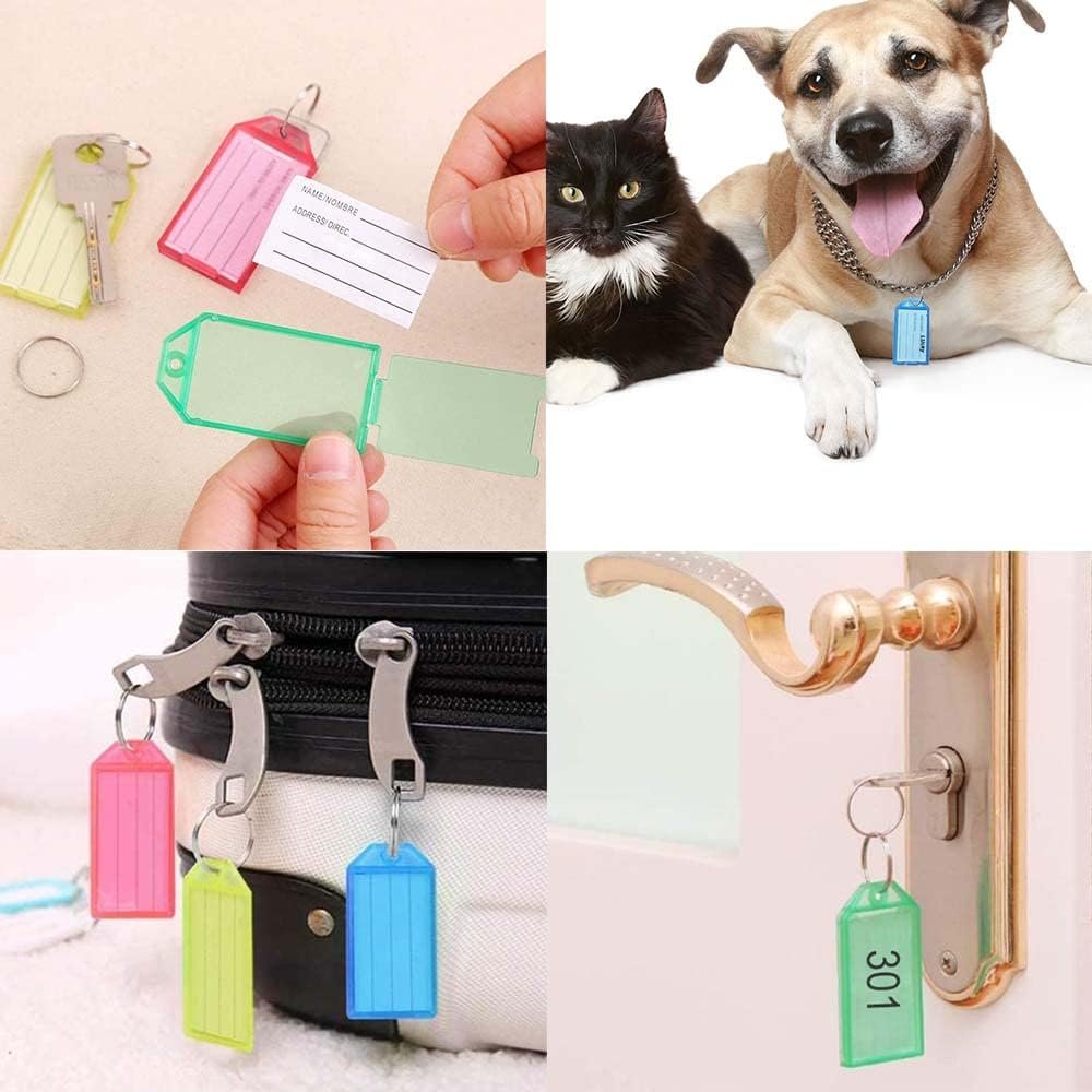 Sleutelhangers met Labels - Schrijfbare Sleutellabels voor Organisatie - Sleutelbos Accessoires - Set van 60 Stuks