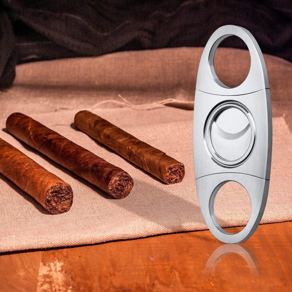 Ovale sigarenknipper set van 2 met roestvrijstalen dubbele messen