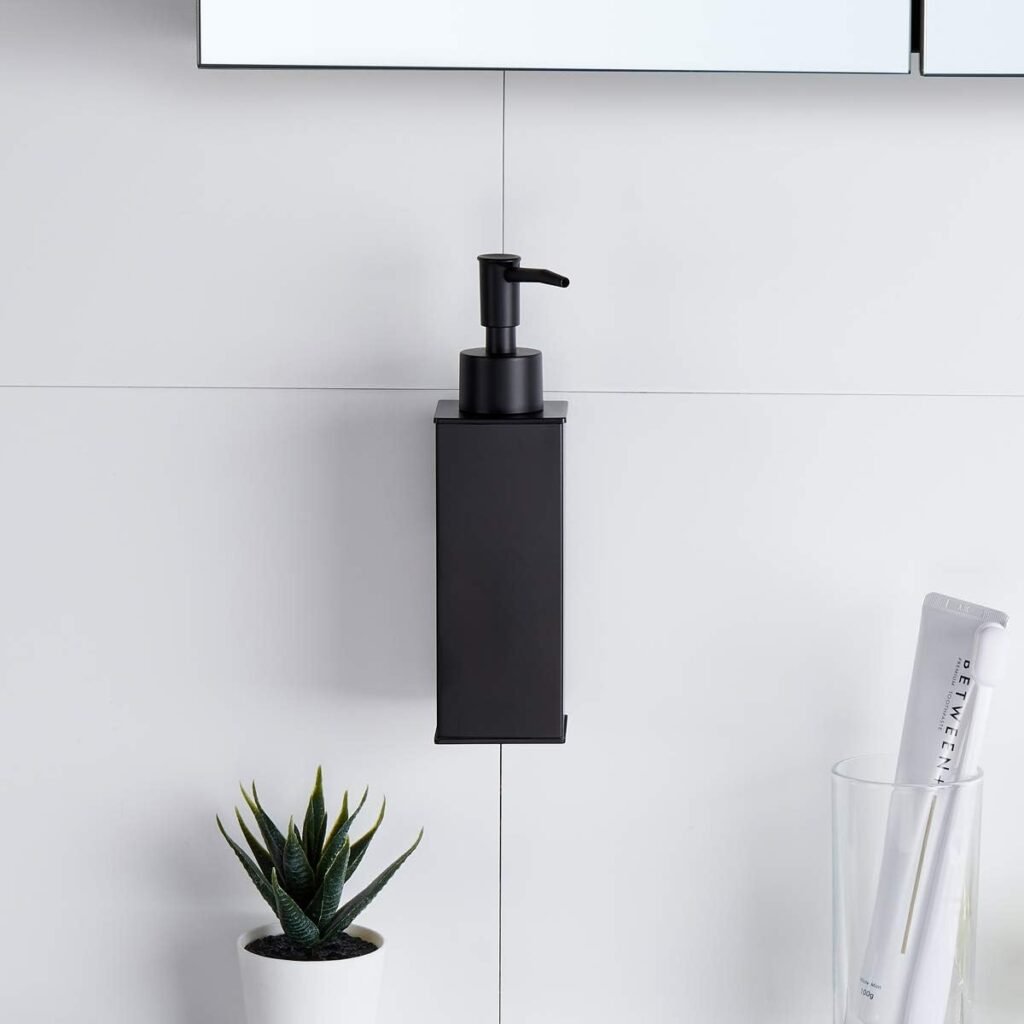 Wandgemonteerde Zeepdispenser Mat Zwart - 304 RVS Handzeepdispenser - 180 ml Navulbaar - Voor Keuken en Badkamer