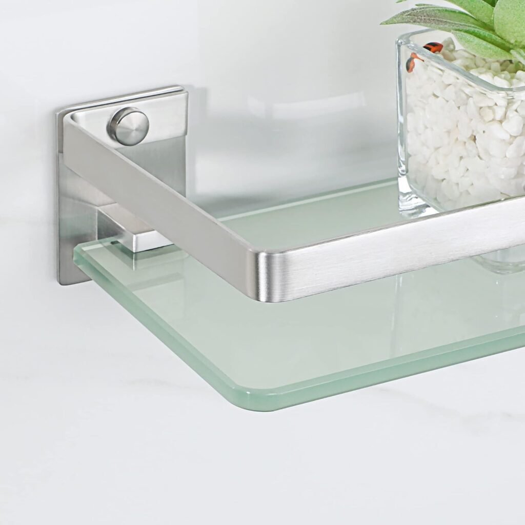 Matzwarte RVS badkamerplank voor wandmontage 38 cm