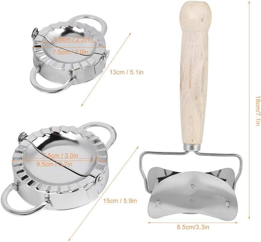 Dumpling maker van roestvrij staal met houten handvat voor dumplings