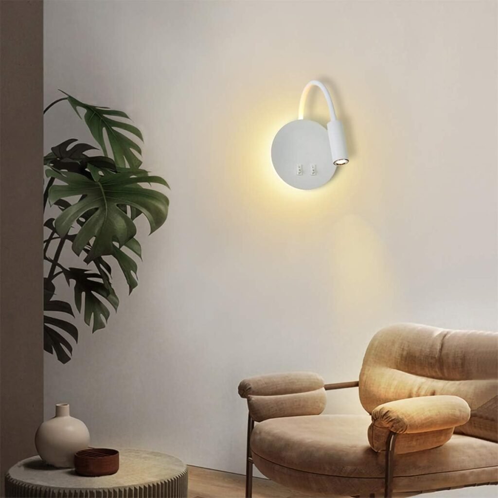 Flexibel bedlampje met zwanenhals en schakelaar