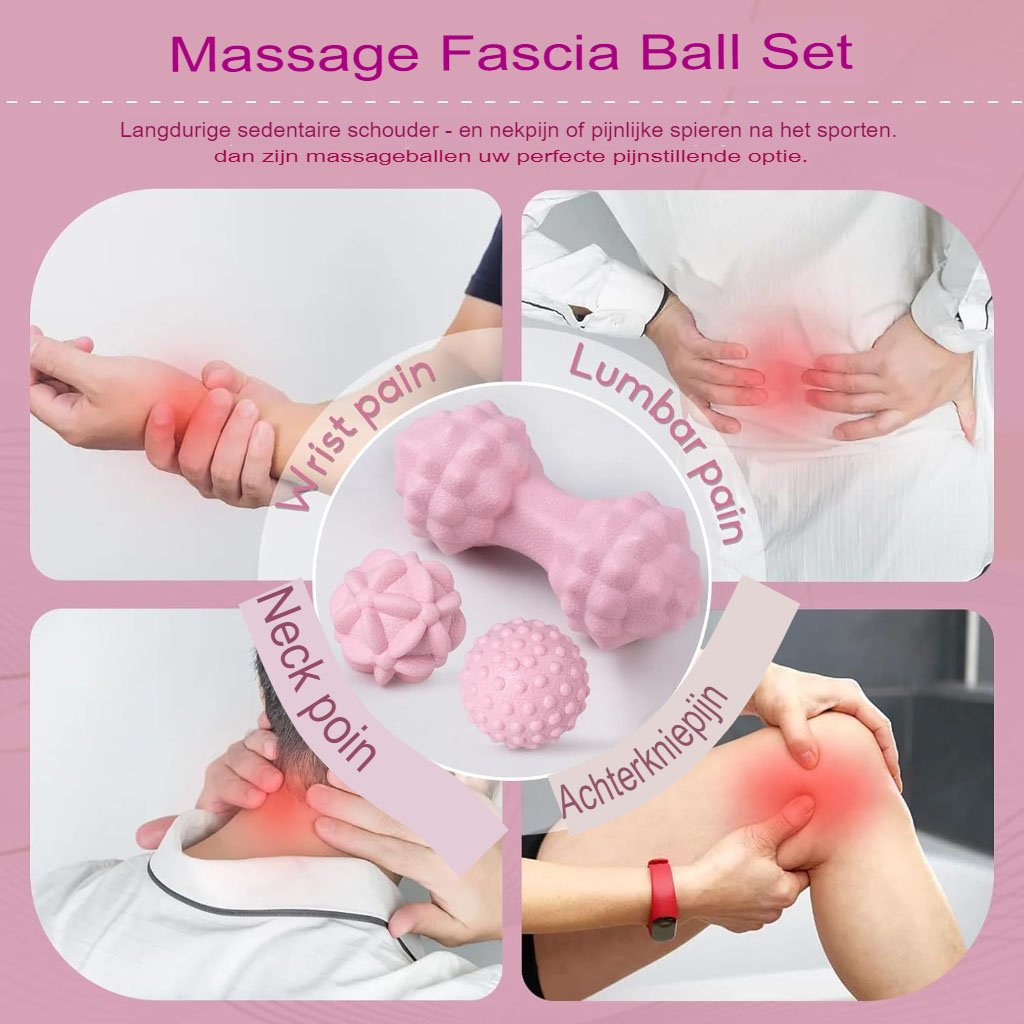 Diepe weefselmassage ballen set van 2 voor triggerpoint en myofasciale massage