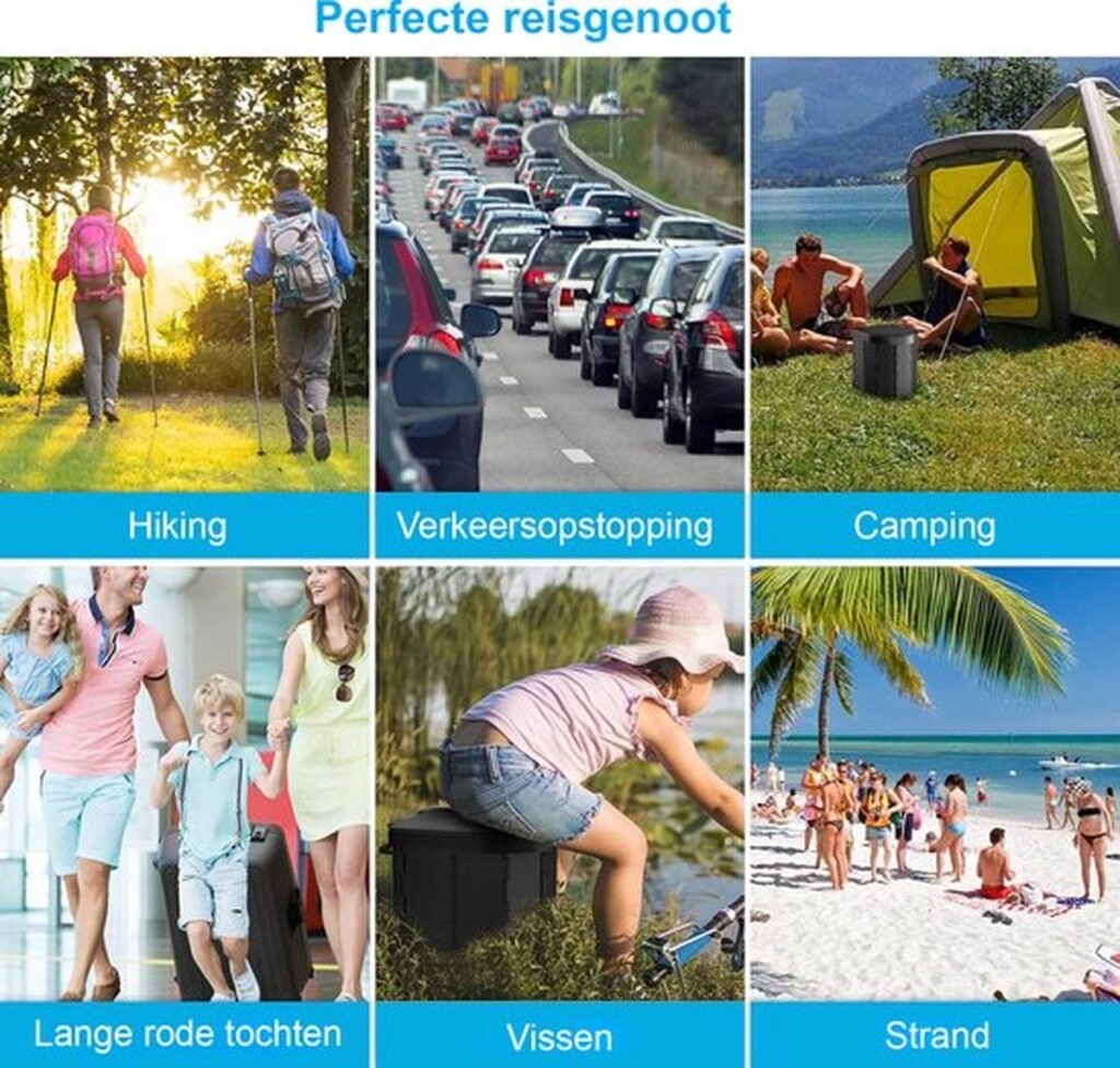 Opvouwbaar draagbaar campingtoilet voor kamperen, reizen en noodsituaties, lichtgewicht en compact op te bergen