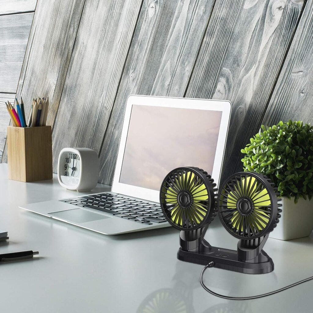 USB koelventilator voor auto en bureau met flexibele zwanenhals en instelbare snelheden