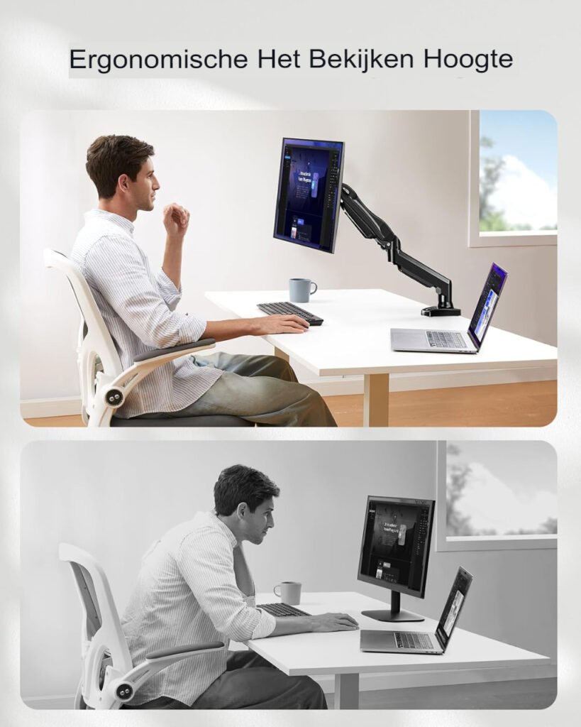 Draaibare monitorarm voor gebogen schermen, geschikt voor 1 monitor