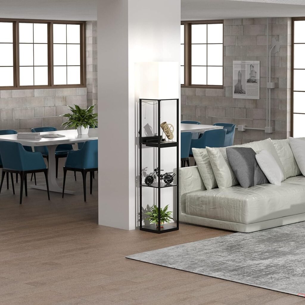 LED vloerlamp met verstelbare kleurtemperatuur en USB-oplaadpoorten voor woonkamer en slaapkamer