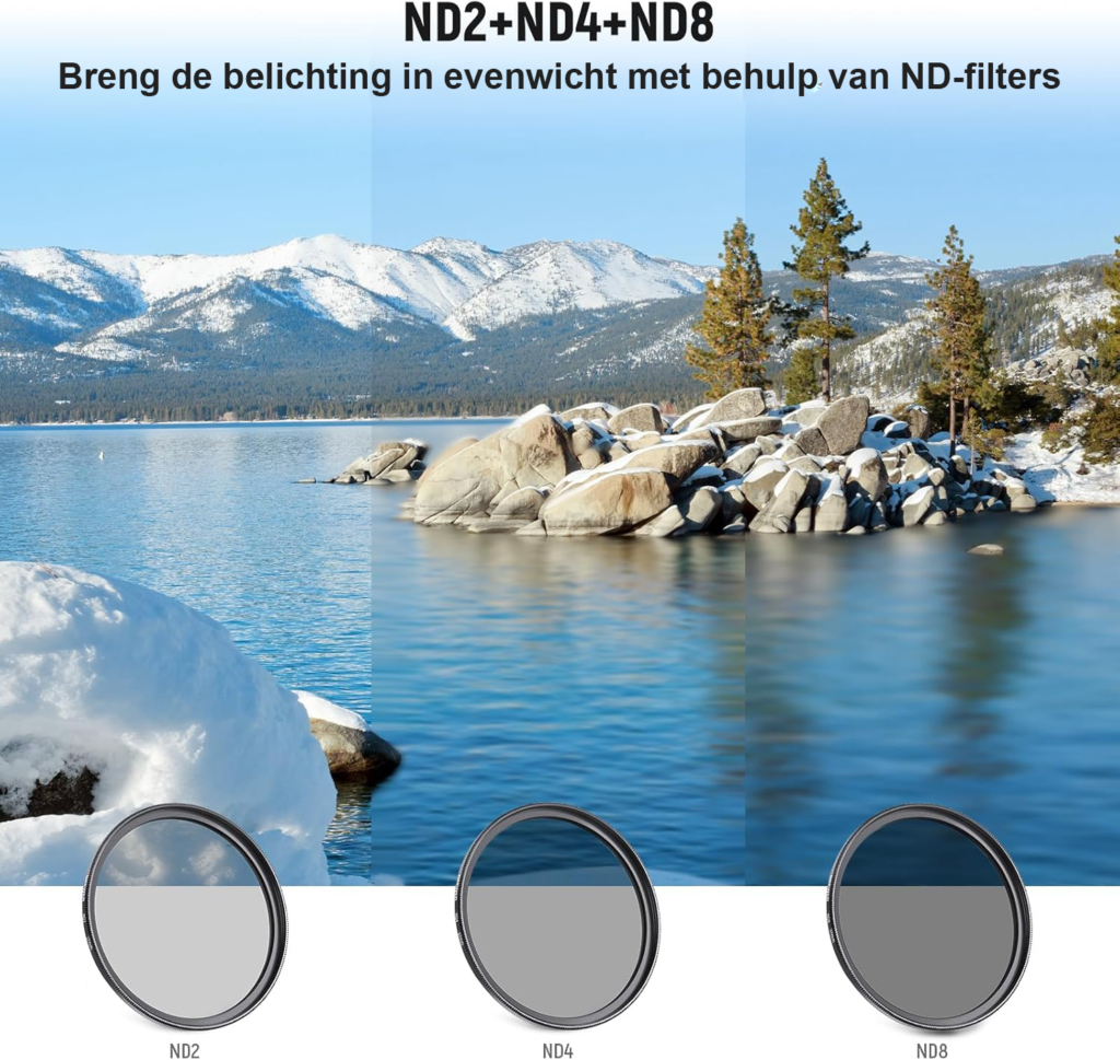 40,5 mm ND-filterset met ND2, ND4, ND8, UV- en CPL-filters voor camera-objectief