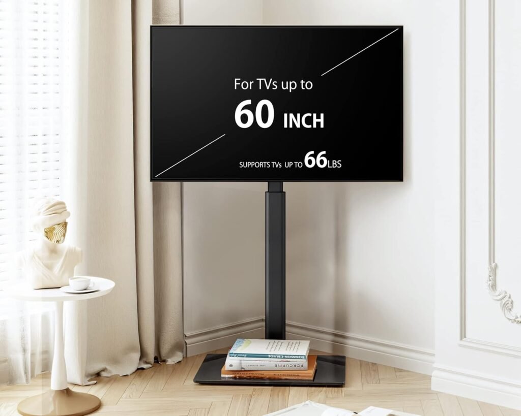 Draaibare verstelbare TV vloerstandaard voor 32-60 inch LCD, LED en OLED TV's, VESA 600x400 mm