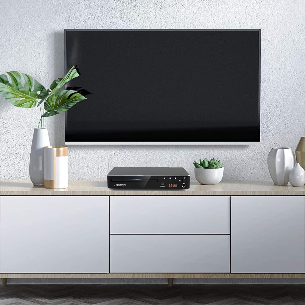Compacte DVD-speler voor tv met HDMI, USB, codevrije CD/DVD-weergave en HDMI-kabel 1,5 m