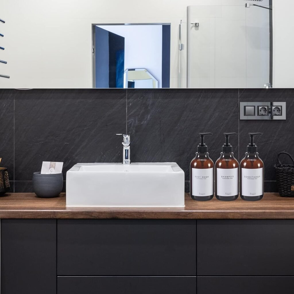 Shampoo Dispenser Set 3 Stuks - Wandmontage voor Douche en Badkamer - Navulbare Zeepdispensers met Pomp - Bruin