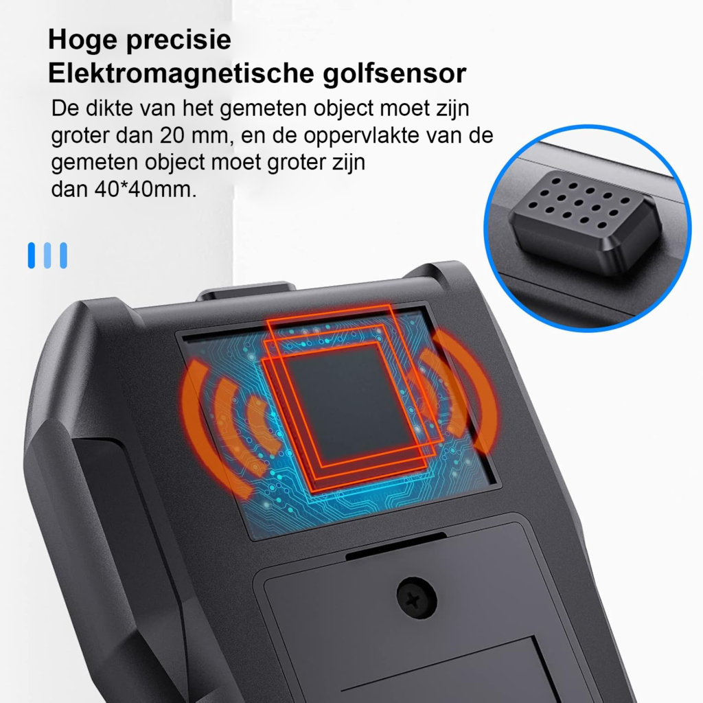 Digitale vochtmeter voor hout, muren en bouwmaterialen met LCD-scherm en geluidsalarm