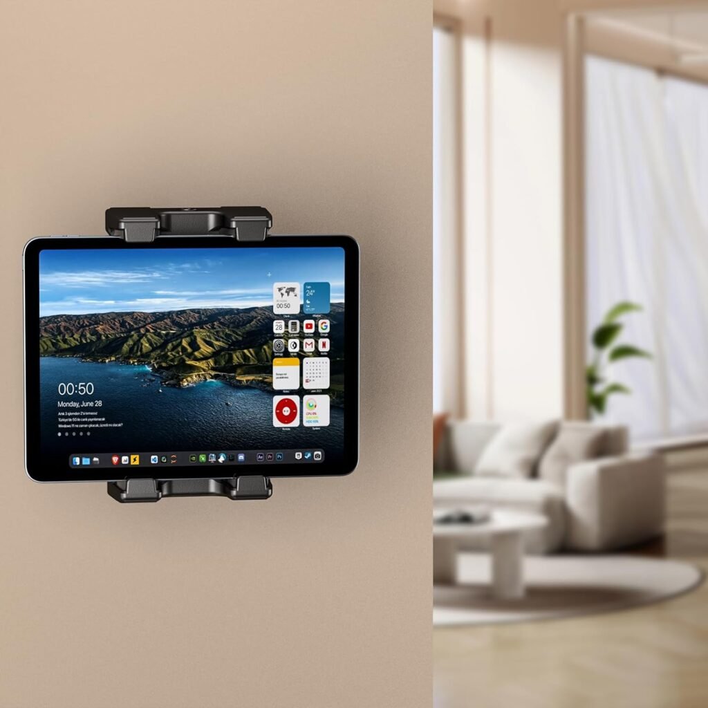 Universele Tablet Muurbeugel 4,7-13 Inch - 360° Verstelbare Houder - Voor iPad, iPhone, Kindle en Galaxy Tab - Schroefmontage