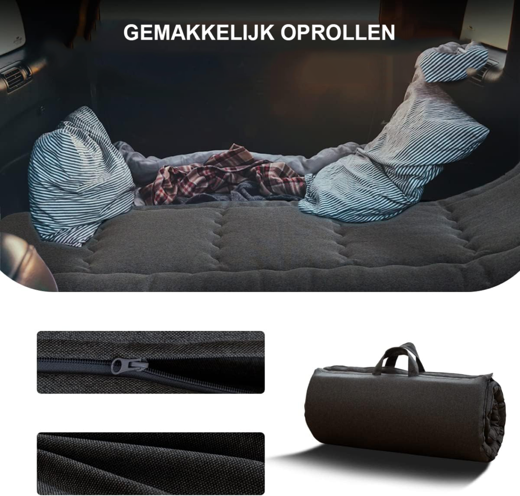 Opvouwbaar futon matras met geheugenschuim - draagbaar logeermatras voor camping en binnengebruik
