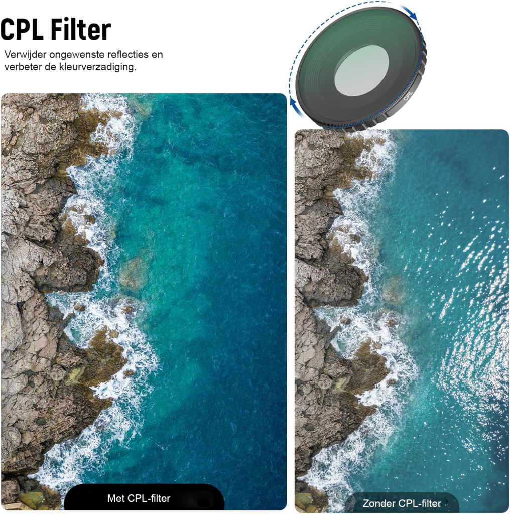 Set van 5 ND-filters met CPL, ND8, ND16, ND32 en ND64 voor fotografie