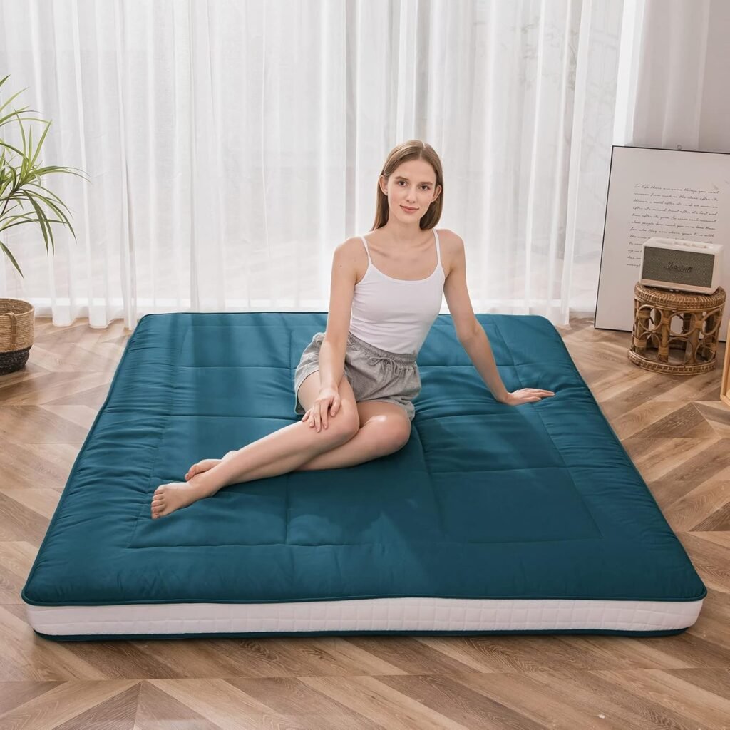 Futon matras Bluestone King Size - gequilte Japanse vloermatras en opvouwbaar logeerbed