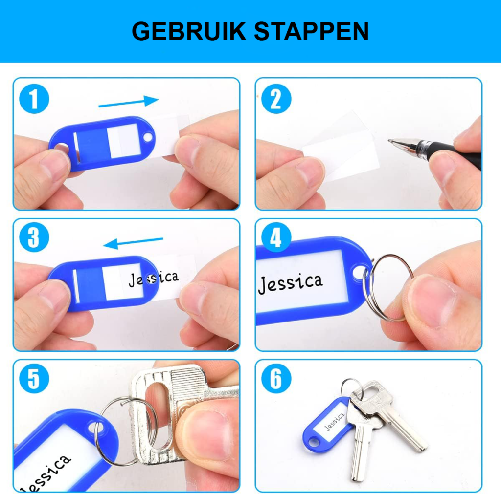 Sleutelbord met beschrijfbare labels en verwisselbare indeling voor huis en kantoor