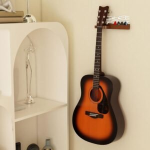 Wandgitaarkapstok met LED verlichting en gitaarhouder in muzieknoot design voor gitaaropslag