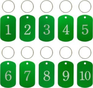 Aluminium Nummerlabels en Sleutelhangers Set – Gepersonaliseerde ID-tags met Gravure – Sleutelorganisator – Set 1-50