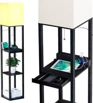 LED vloerlamp met verstelbare kleurtemperatuur en USB-oplaadpoorten voor woonkamer en slaapkamer