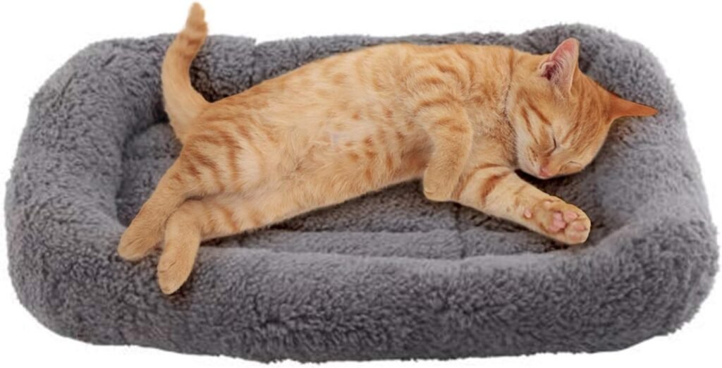 Katoenen huisdierbed voor katten en kleine honden - grijs, maat S