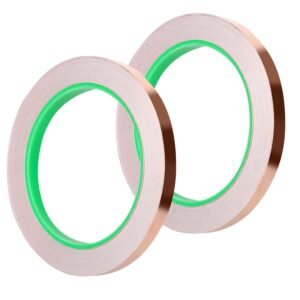 Koperfolie tape dubbelzijdig geleidend 20m x 6mm voor EMI-afscherming, glas-in-lood en ambachten