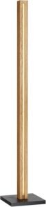 Houten Vloerlamp 18W Dimbare LED – Rustieke Lichtkolom Lamp met Voetschakelaar – Warm Wit Licht 3000K, 800 Lumen, Greige