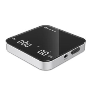 Mini Koffieweegschaal met Timer – Digitale Espresso Weegschaal 0,1 g Nauwkeurig – Oplaadbare Barista Weegschaal voor Espresso & Filterkoffie – Tot 2 kg