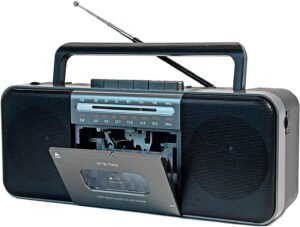 Draagbare cassetterecorder met Bluetooth – Cassette speler met AM/FM radio en USB/SD opname – Cassette naar MP3 converter – 10W speaker