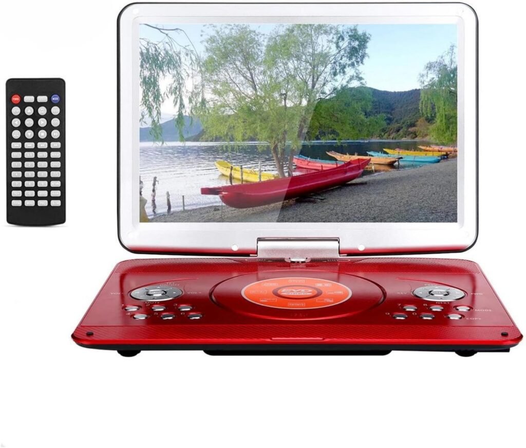 Draagbare DVD speler 16.9 inch met MP3 speler en afstandsbediening rood