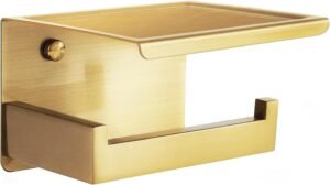 Toiletpapierhouder RVS met Plank – Zelfklevende Toiletrolhouder Zonder Boren – Wandbevestiging met Opbergplank – Badkamer Accessoire