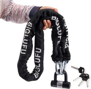 Fietsslot kettingslot 150 cm 12 mm zware kwaliteit anti-diefstal beveiligingsslot voor fietsen en scooters