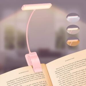 LED Leeslamp met Boekenklem – USB-C Oplaadbare Boeklamp met 3 Kleurtemperaturen – Traploos Dimbaar en 360° Flexibele Arm – 19 LED’s voor Lezen in Bed