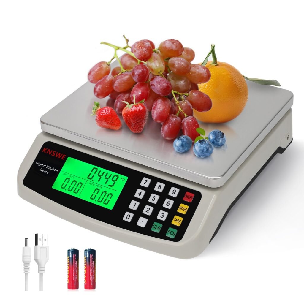 Digitale keukenweegschaal 10 kg met RVS uitvoering en LCD display voor bakken en koken