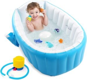 Opblaasbaar Babybadje – Opvouwbaar en Draagbaar – Comfortabel Kinderbad – Voor Thuis en Reizen