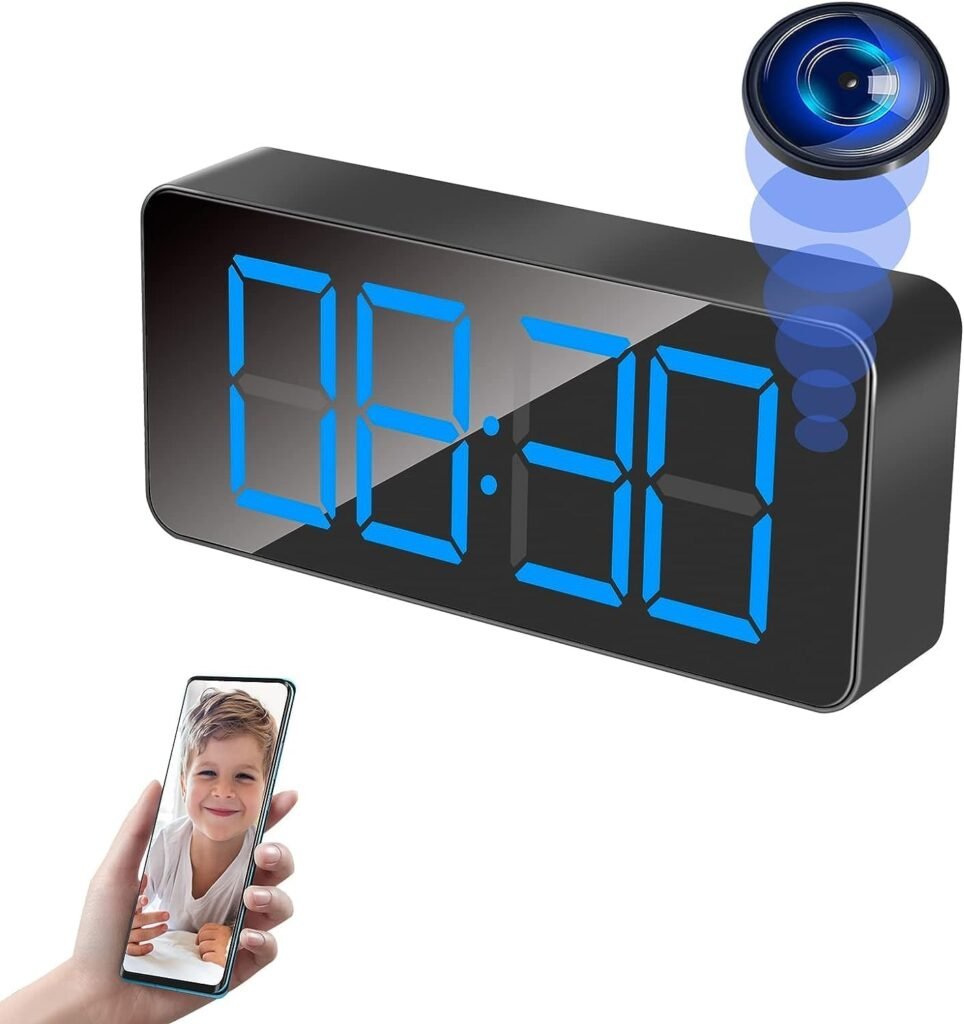 WiFi verborgen camera met HD klok, 1080p, bewegingsdetectie en nachtzicht