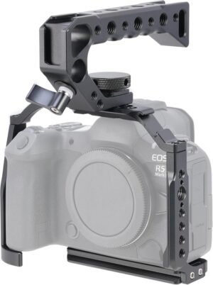 Camera cage met top handgreep voor camera, aluminium rig met NATO rail en cold shoe