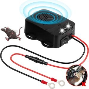 Ultrasone marterverjager voor auto op 12V met 3 LED flitslichten en frequentiebereik van 12 tot 25 kHz