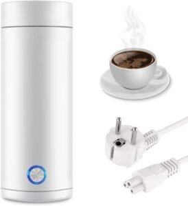 Elektrische Waterkoker Mini 3-in-1 – Draagbare Kettle voor Koffie en Thee – RVS – Automatische Uitschakeling – Compact voor Camping