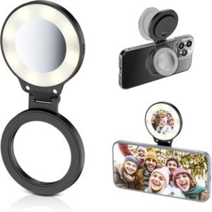 Magnetische Selfie Lamp – Oplaadbaar LED Ringlicht voor Telefoon – Verstelbare Helderheid – MagSafe, Selfies, Vloggen en Videobellen