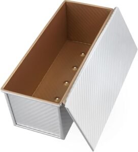 Broodbakvorm met Deksel – Aluminium Broodblik Antiaanbak – Broodvorm voor Oven, Cake en Gebak – 1000 g, 34 x 13,5 x 12 cm