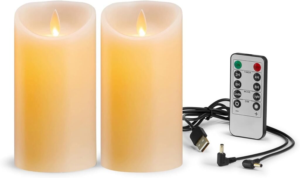 LED kaarsen set van 2 oplaadbaar met timer en afstandsbediening 7,5 cm hoog