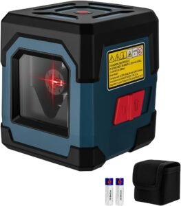 Laserwaterpas Kruislijnlaser – Zelfnivellerend – Horizontale en Verticale Lijnen – 360° Rotatie – Inclusief Draagtas en Batterij