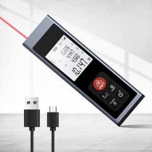 Digitale laserafstandsmeter met elektronisch waterpas en LCD, USB-C oplaadbaar, voor afstands-, oppervlakte- en volumemeting